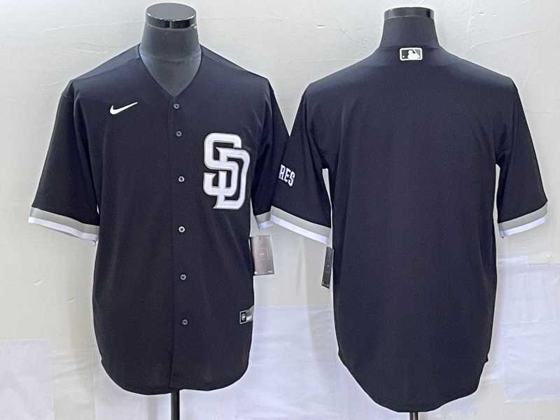 Men%27s San Diego Padres Blank Black Cool Base Stitched Baseball Jersey